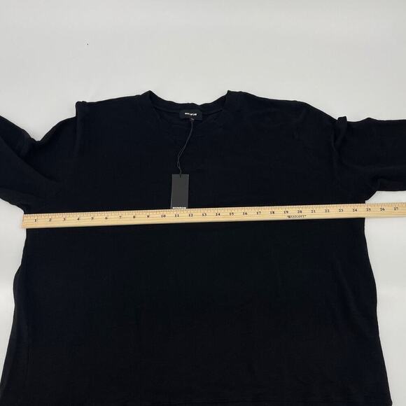 Monrow Mens XXL Supersoft Crewneck Sweatshirt Black Crew Long Sleeve - Picture 5 of 7